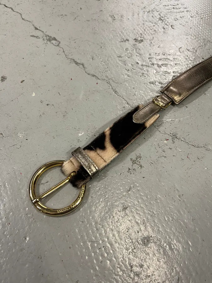 2000s Dolce & Gabbana Hybrid Calf Hair & Leather Belt rjpEhZw 4