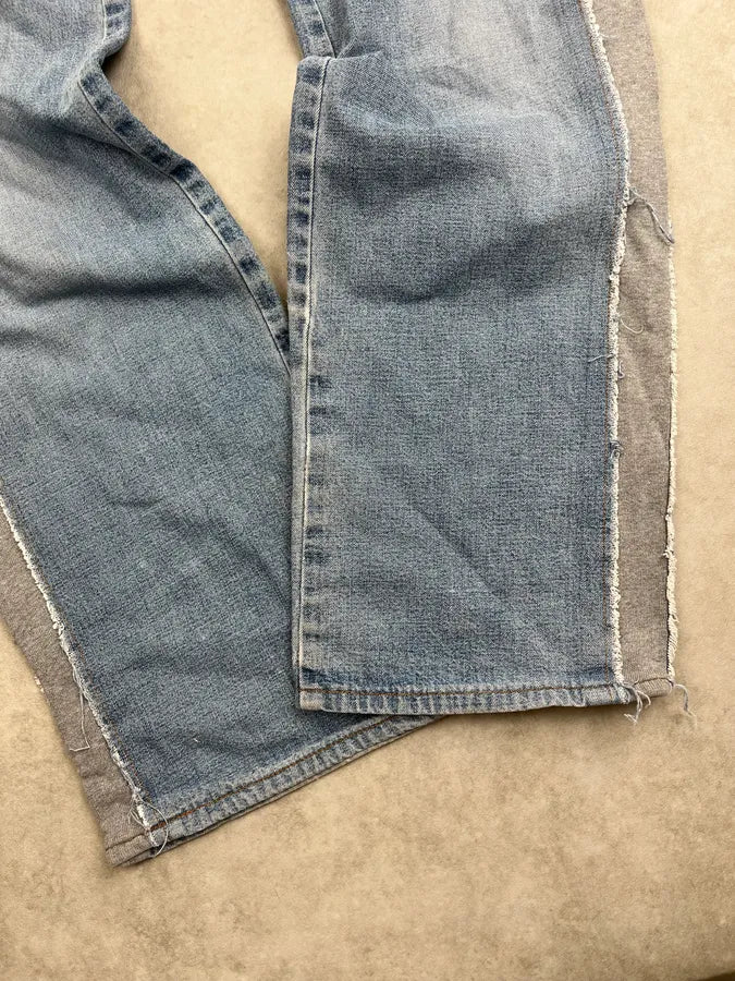 AW2004 Dolce & Gabbana Hybrid Grey Joggers Blue Denim Jeans MDbbFru 9