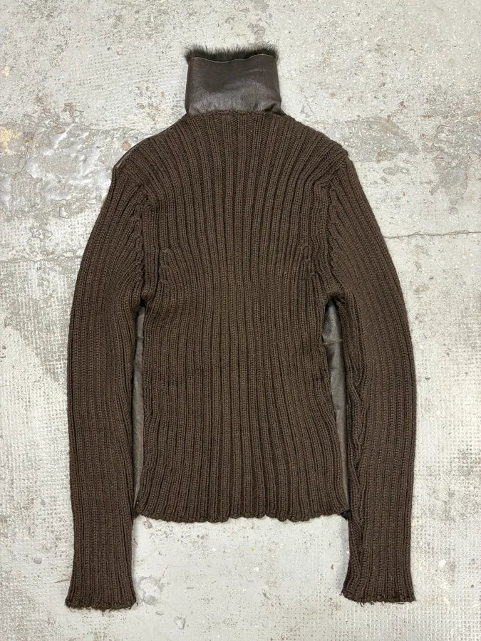 2000s Dolce & Gabbana Hybrid Leather Wool Fur Jacket pjPPBwA 3