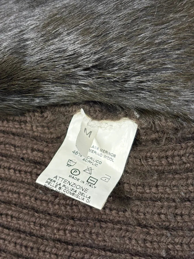 2000s Dolce & Gabbana Hybrid Leather Wool Fur Jacket pjPPBwA 6