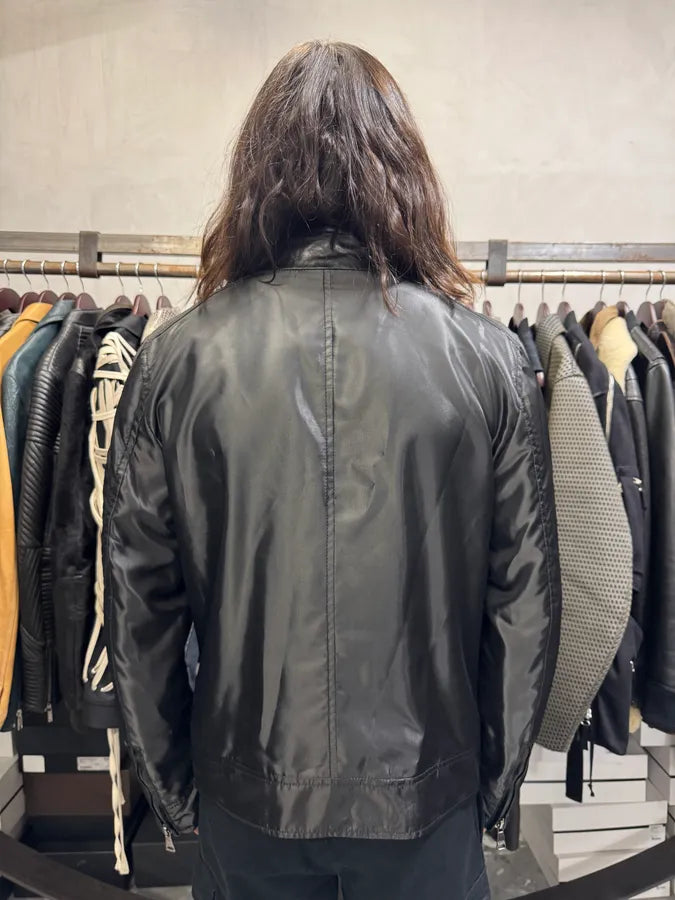 2000s Dolce & Gabbana Hybrid Nylon Black Leather Jacket GezztmP 2