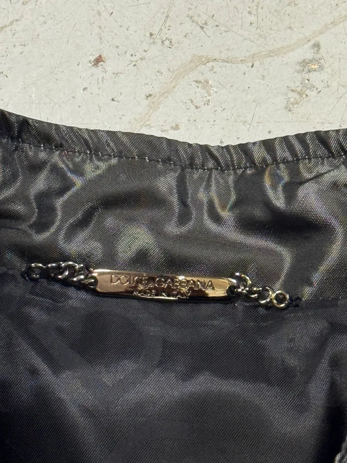 2000s Dolce & Gabbana Hybrid Nylon Black Leather Jacket GezztmP 7