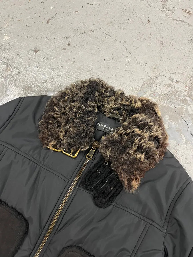 2000s Dolce & Gabbana Hybrid Nylon Suede Black Jacket QlLXNMc 4