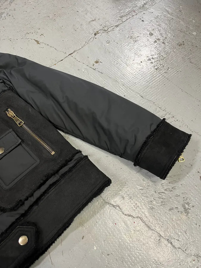 FW2009 Dolce & Gabbana Hybrid Nylon Suede Black Jacket QlLXNMc 6