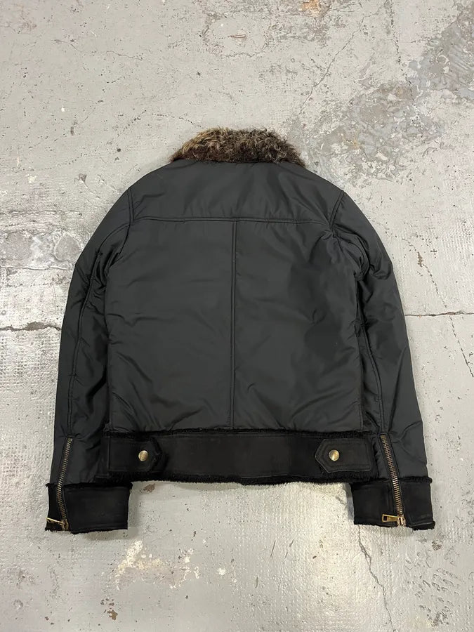 2000s Dolce & Gabbana Hybrid Nylon Suede Black Jacket QlLXNMc 6