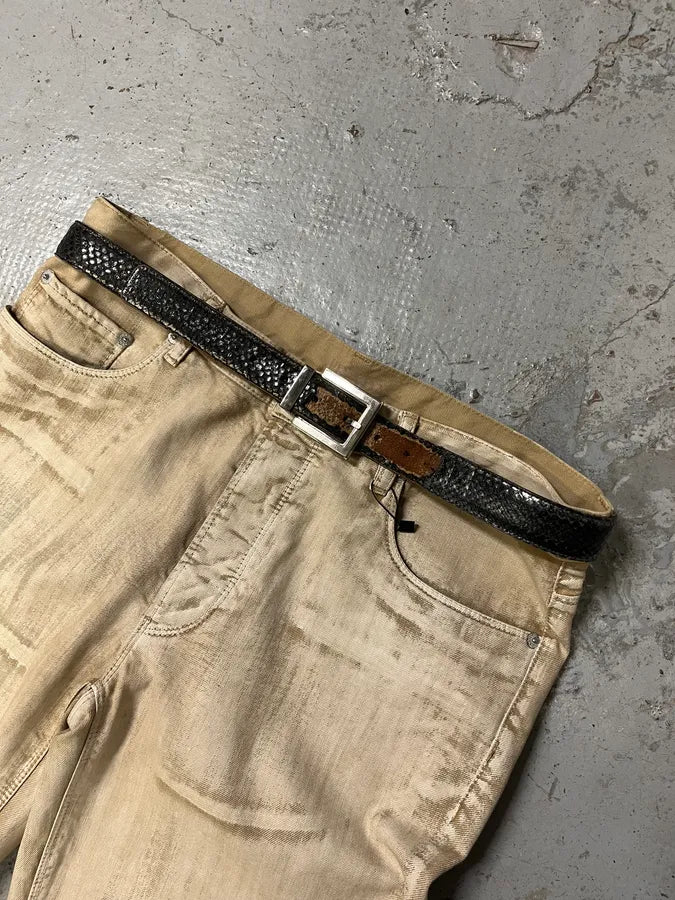 2000s Dolce & Gabbana Hybrid Python Skin Leather Belt rJWRdlU 1