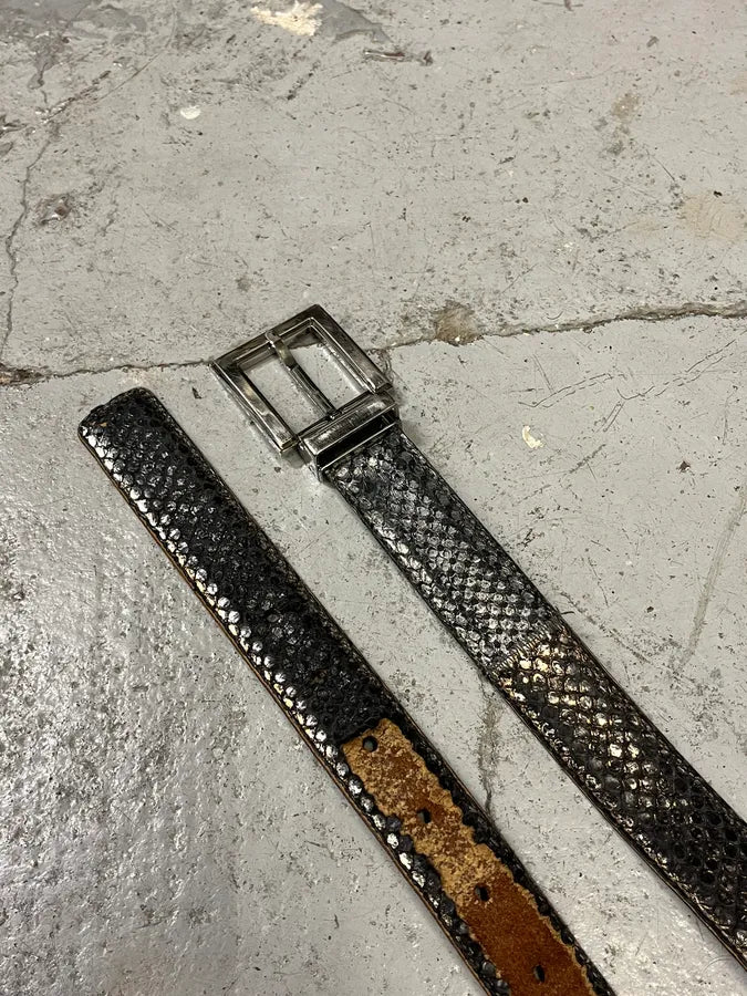 2000s Dolce & Gabbana Hybrid Python Skin Leather Belt rJWRdlU 2