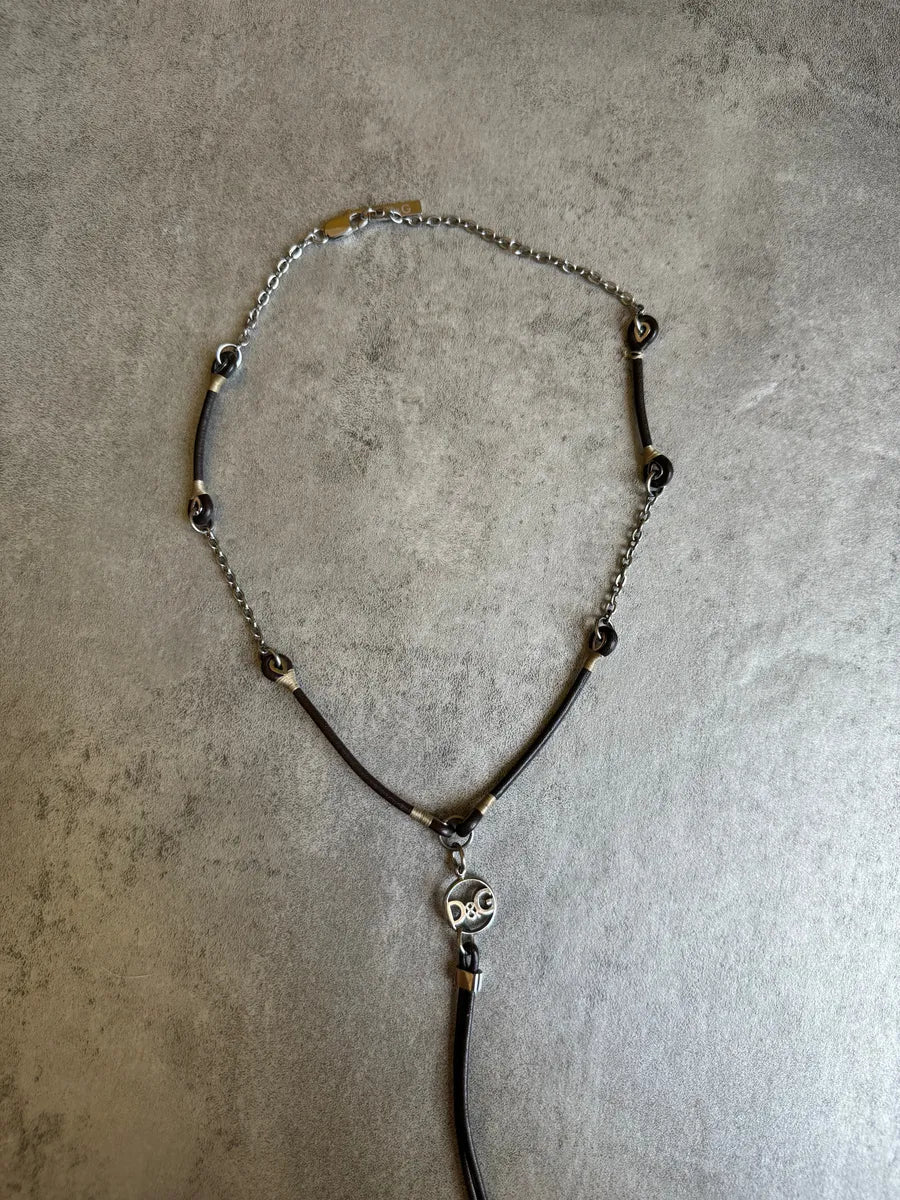 2000s Dolce & Gabbana Hybride Leather Cross Necklace zpxHrrE 2