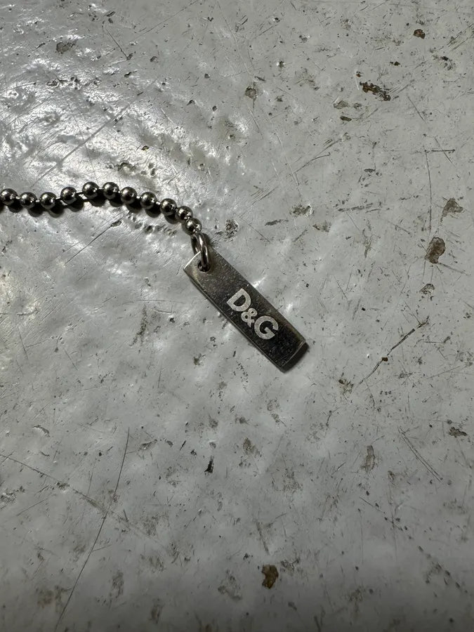 2000s Dolce & Gabbana I Love D&G Dog Tag Ball Chain Necklace ELUDYbQ 6