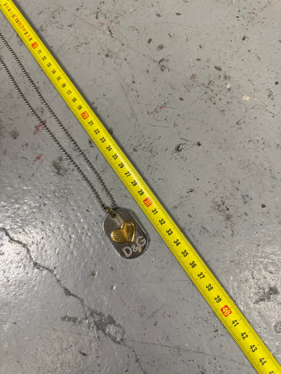 2000s Dolce & Gabbana I Love D&G Dog Tag Ball Chain Necklace ELUDYbQ 7