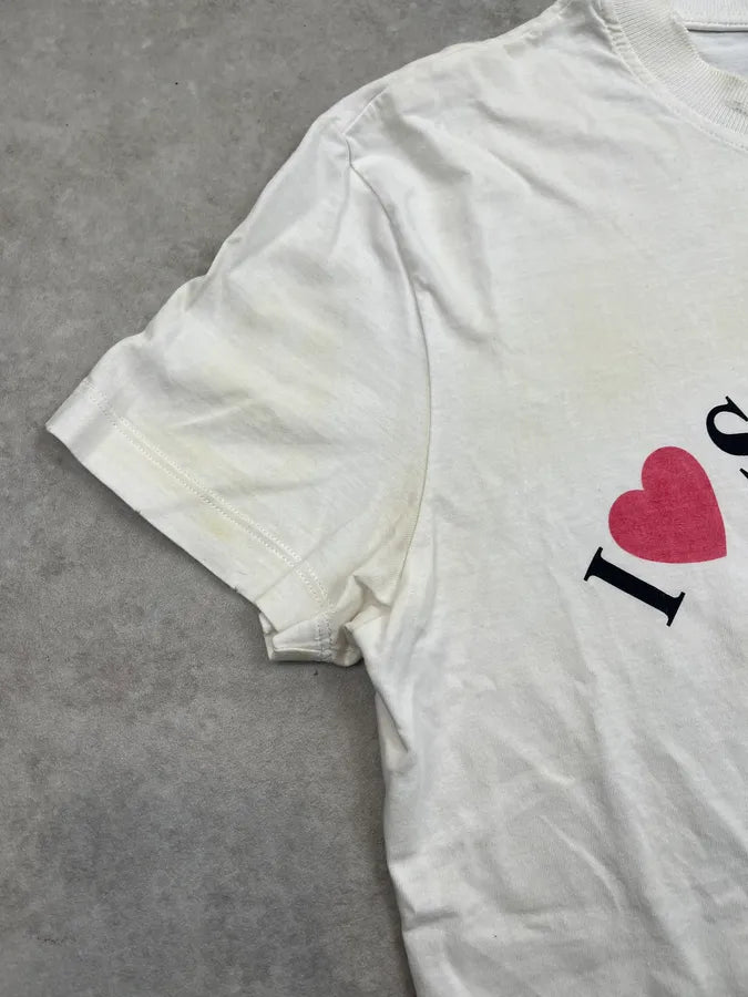 2000s Dolce & Gabbana I Love SantAgata Distressed White T-Shirt HwWnPkW 5