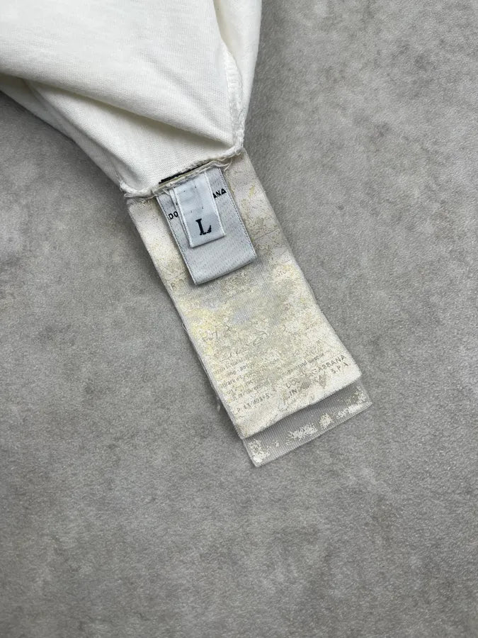 2000s Dolce & Gabbana I Love SantAgata Distressed White T-Shirt HwWnPkW 9