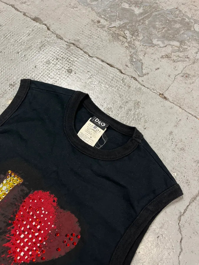 2000s Dolce & Gabbana I Love You Black Tank Top vmRHAfv 3