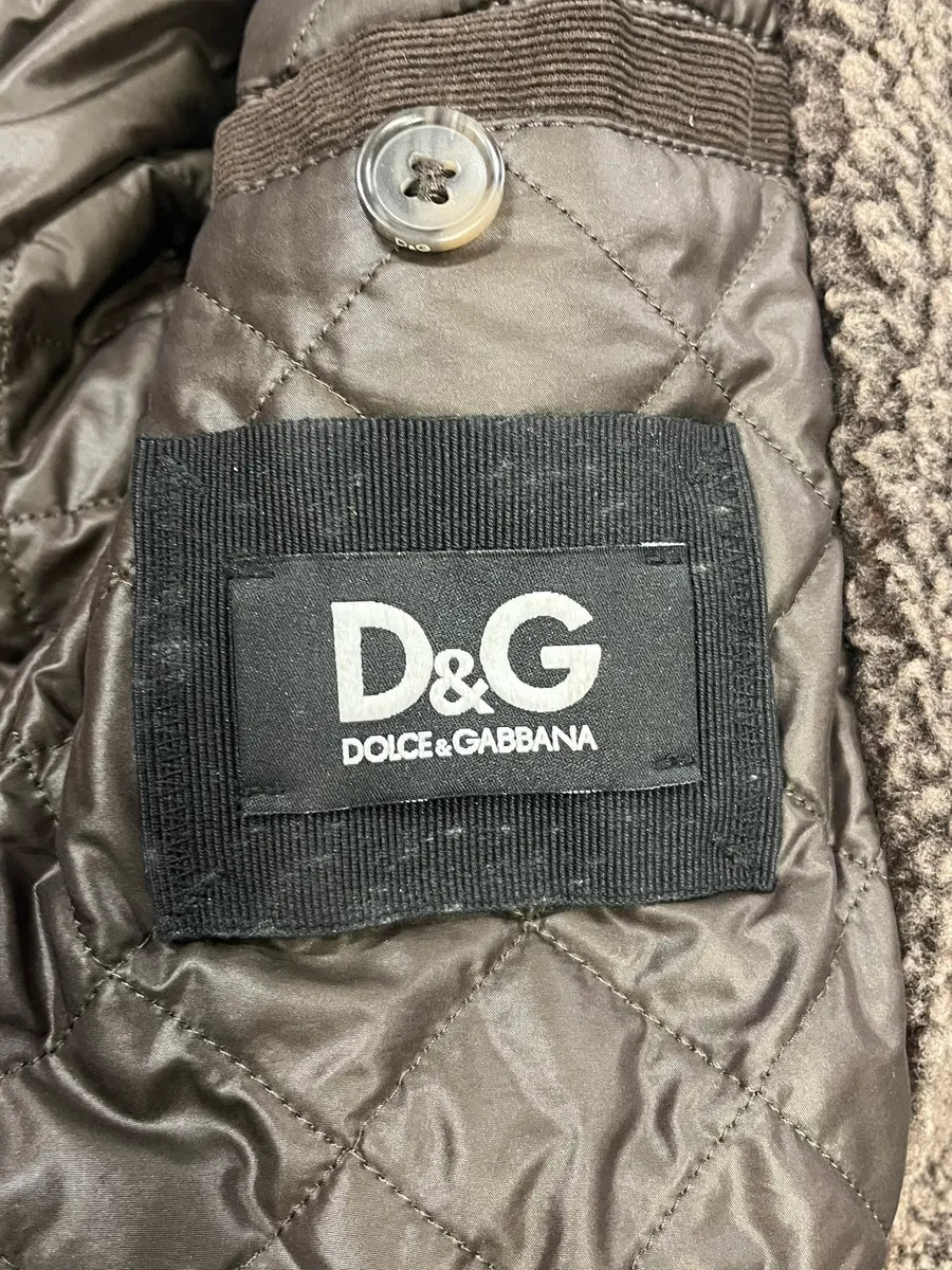 2000s Dolce & Gabbana Imperial Buttoned Brown Jacket FhFabqn 9