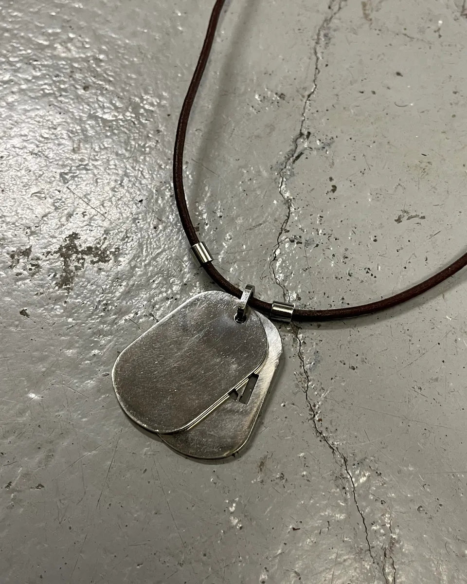 AW2005 Dolce & Gabbana Italian Flag Silver Double Dogtag Necklace YaiOELA 5