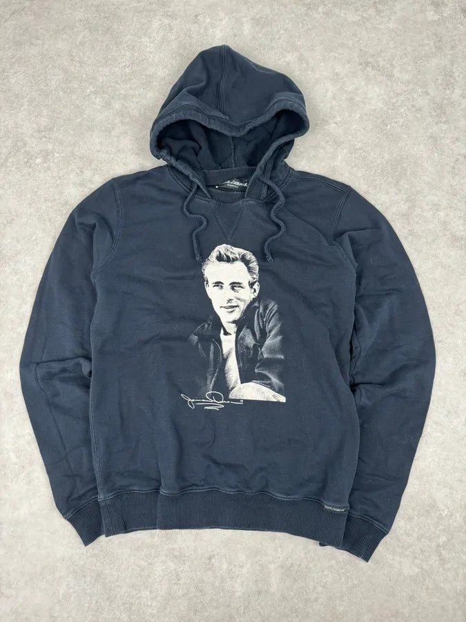 2000s Dolce & Gabbana James Dean Navy Hoodie pMPBlQf 0