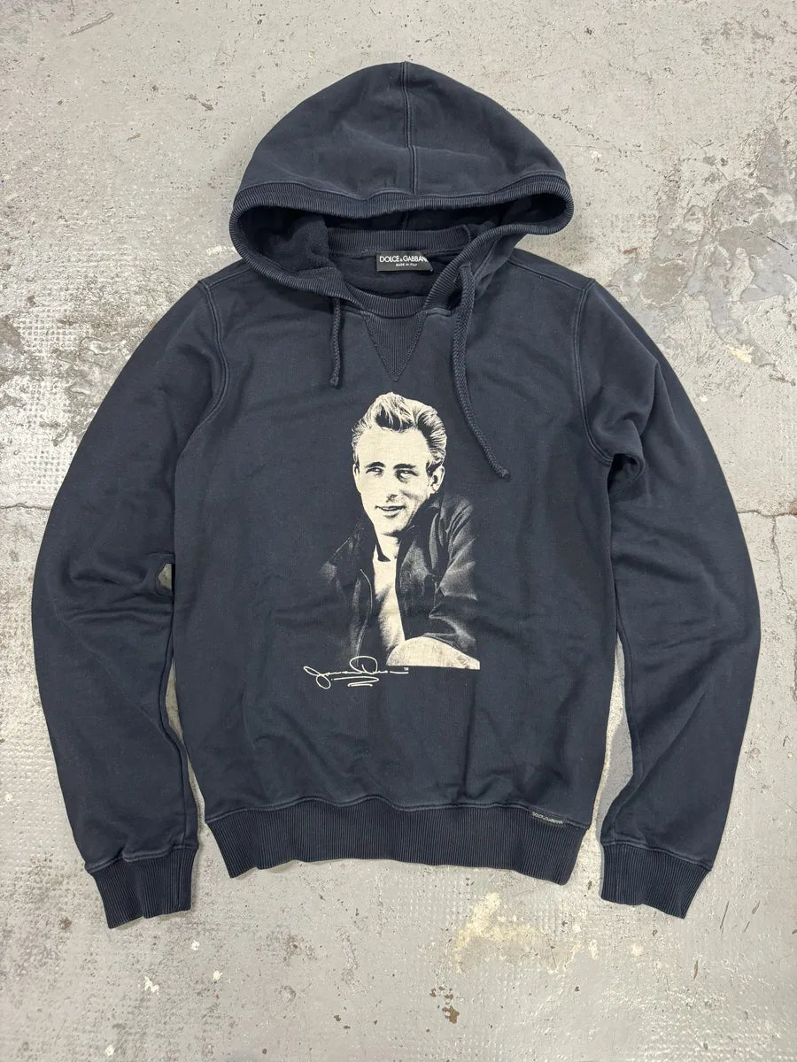 2000s Dolce & Gabbana James Dean Navy Hoodie Wespevm 0