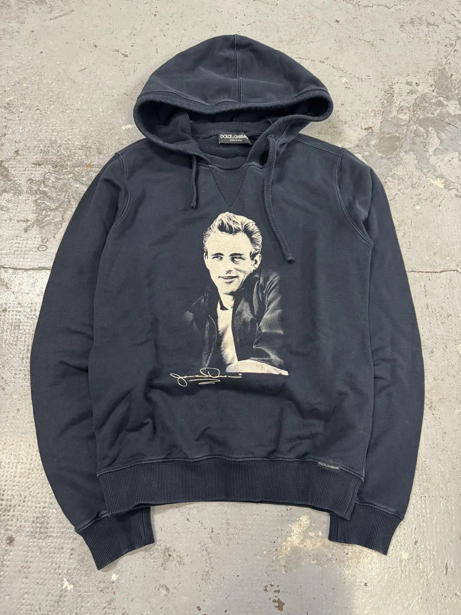 2000s Dolce & Gabbana James Dean Navy Hoodie Wespevm 2