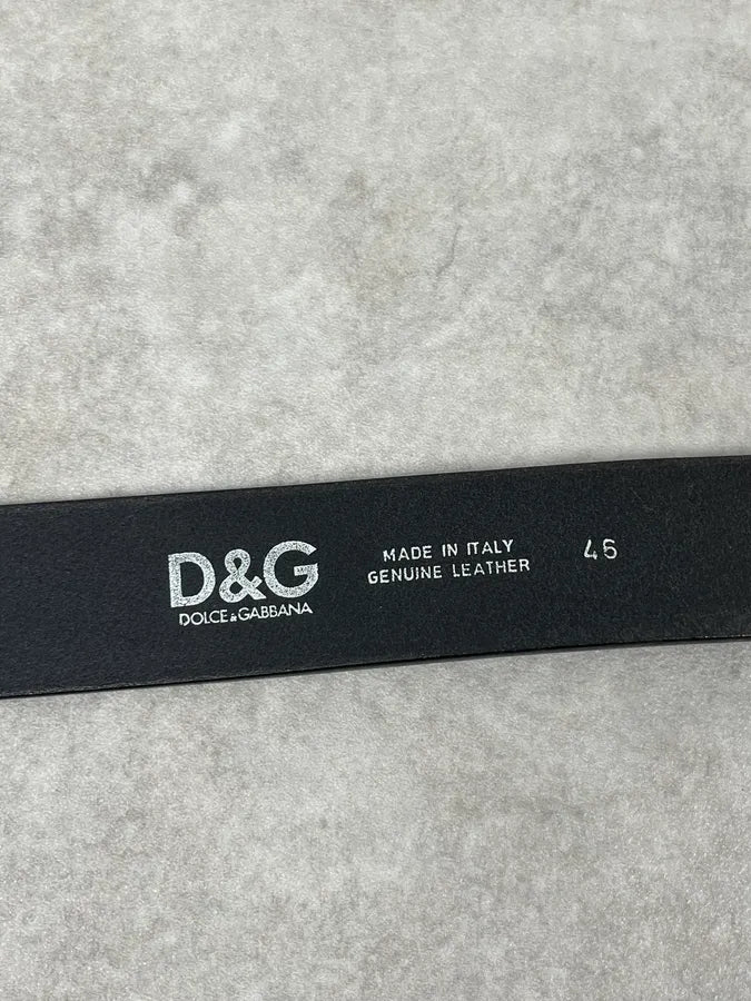 2000s Dolce & Gabbana Jesus Buckle Black Leather Belt UiJhTbD 5