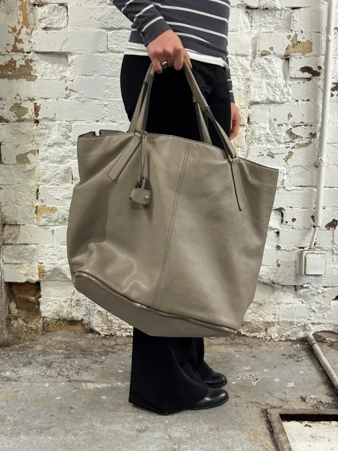 2000s Dolce & Gabbana Kati Zip Beige Leather Tote Bag DnYWhYo 5