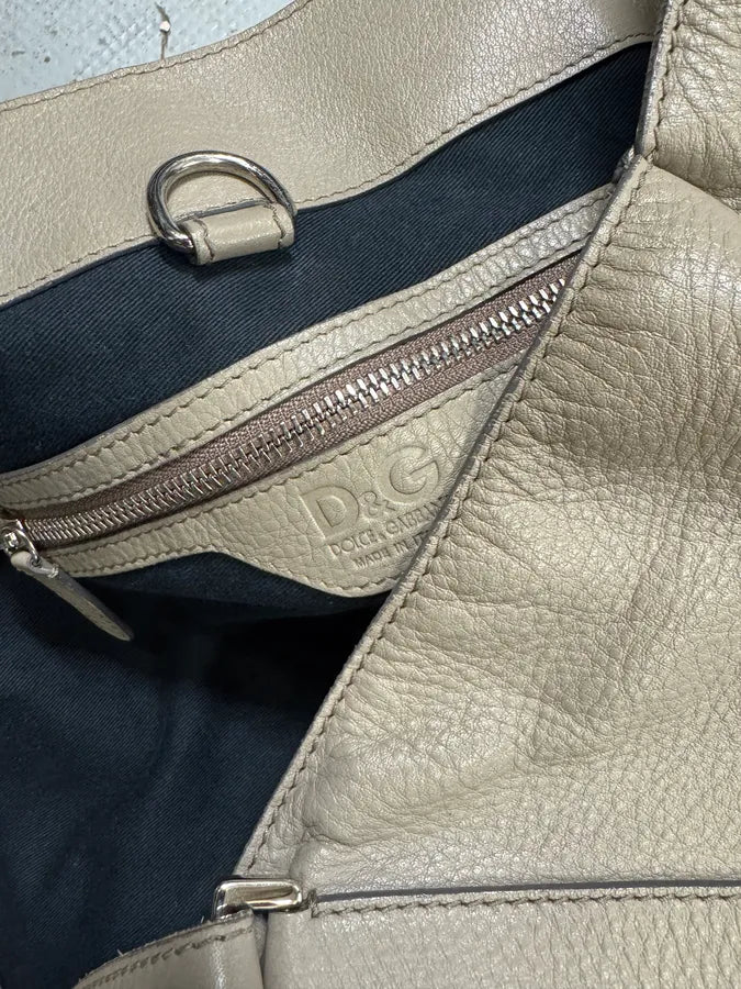 2000s Dolce & Gabbana Kati Zip Beige Leather Tote Bag DnYWhYo 7