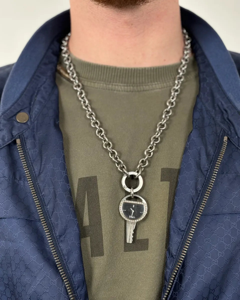 2000s Dolce & Gabbana Key Chain Grey Steel Necklace UVDKCRO 1