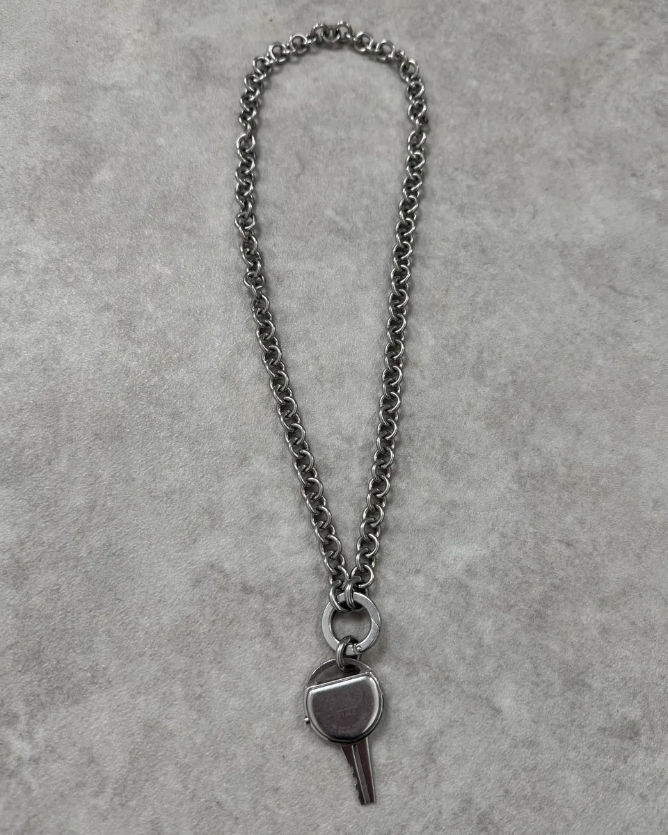 2000s Dolce & Gabbana Key Chain Grey Steel Necklace UVDKCRO 4