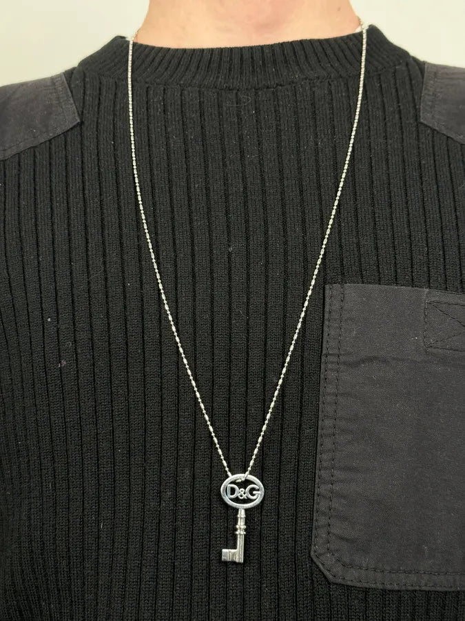 2000s Dolce & Gabbana Key Logo Necklace iOeQAyb 1