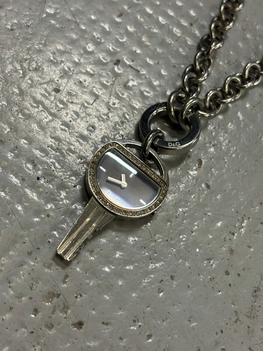 2000s Dolce & Gabbana Key Watch Pendant Necklace tWfxaOe 3