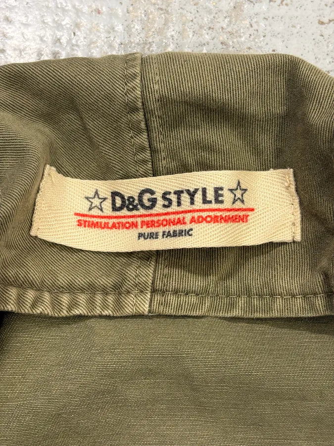 SS2003 Dolce & Gabbana Khaki Green Frenchie Beret Cap kuwrGeb 5