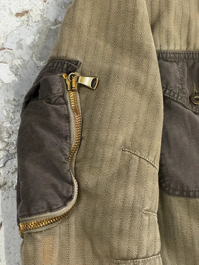 AW2003 Dolce & Gabbana Khaki Military Cargo Removable Jacket RZxkMUZ 9