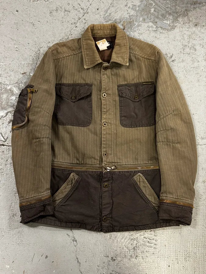 AW2003 Dolce & Gabbana Khaki Military Cargo Removable Jacket RZxkMUZ 2