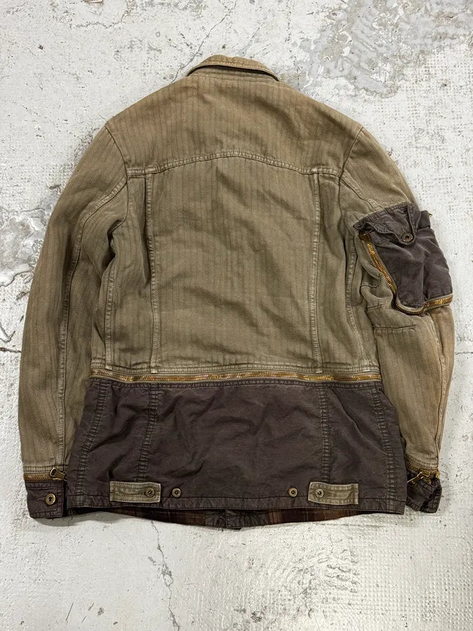 AW2003 Dolce & Gabbana Khaki Military Cargo Removable Jacket RZxkMUZ 5