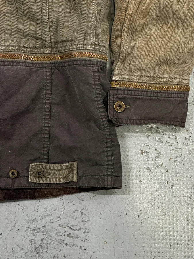 AW2003 Dolce & Gabbana Khaki Military Cargo Removable Jacket RZxkMUZ 12