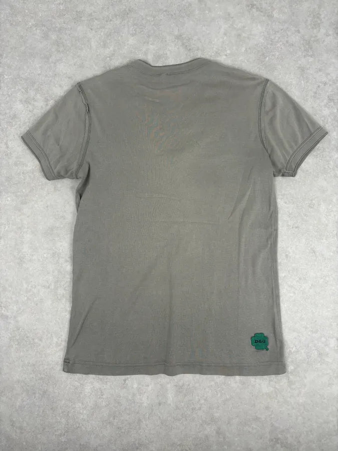 SS2003 Dolce & Gabbana Khaki V-Neck Buttoned T-Shirt WucMsyl 4
