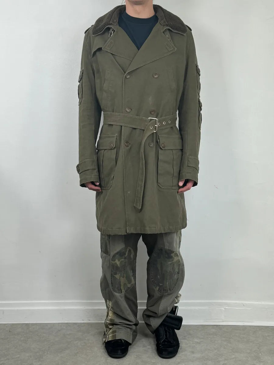 2000s Dolce & Gabbana Khaki Green Mutli Pockets Cargo Trench Coat xKSsKBs 1