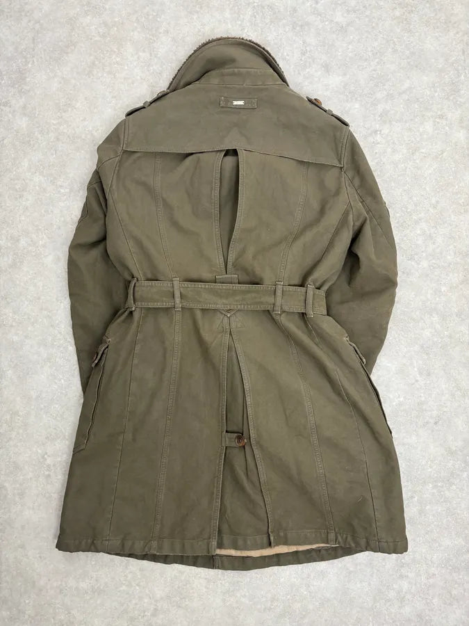 2000s Dolce & Gabbana Khaki Green Mutli Pockets Cargo Trench Coat xKSsKBs 5
