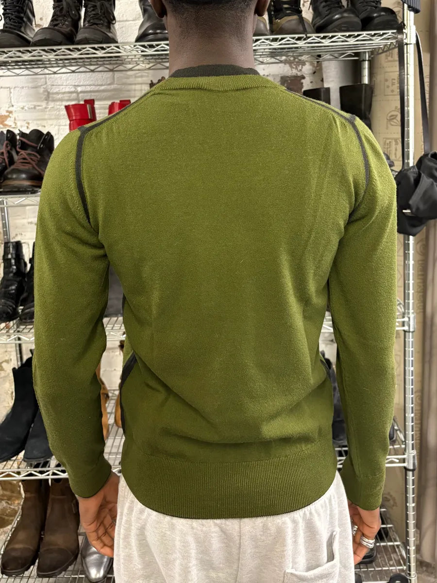 2000s Dolce & Gabbana Khaki Grey Collar Sweater MvYReZm 2