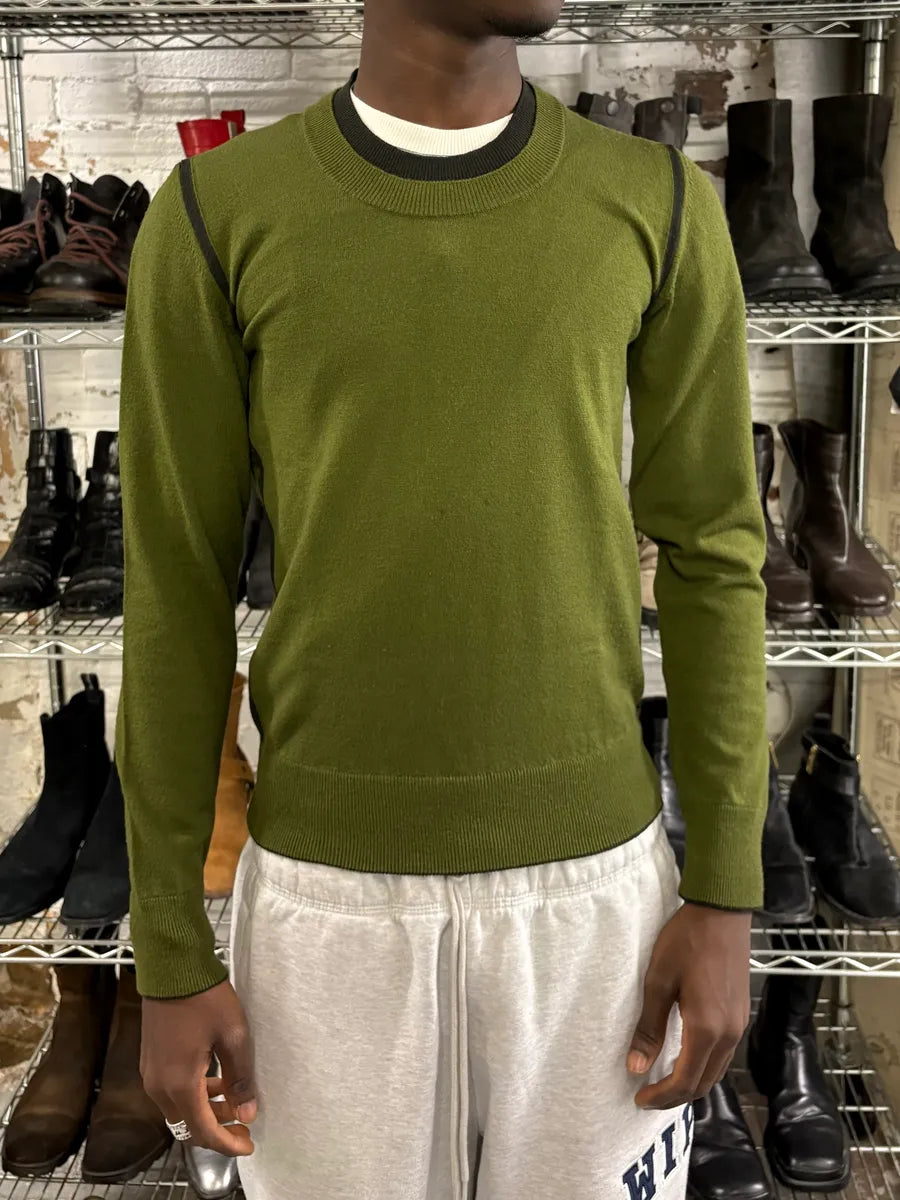 2000s Dolce & Gabbana Khaki Grey Collar Sweater MvYReZm 1