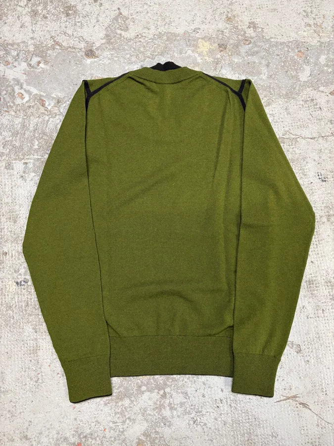 2000s Dolce & Gabbana Khaki Grey Collar Sweater MvYReZm 5