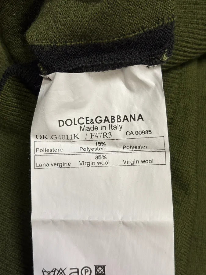 2000s Dolce & Gabbana Khaki Grey Collar Sweater MvYReZm 7