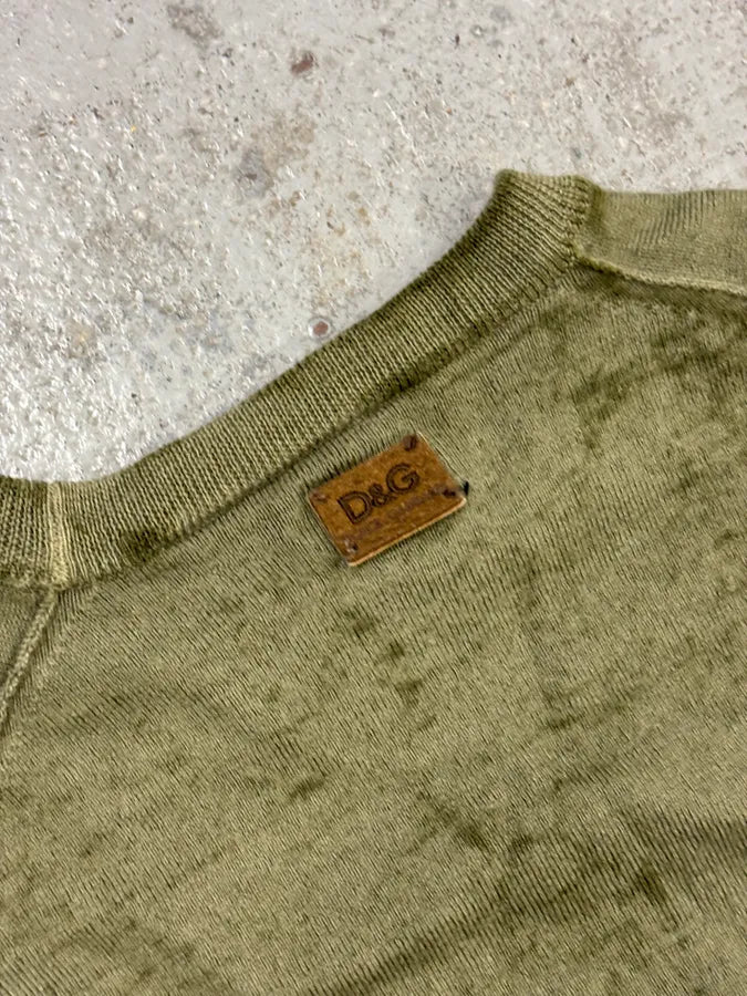 2000s Dolce & Gabbana Khaki Minimalist Sweater ZeULpRd 6