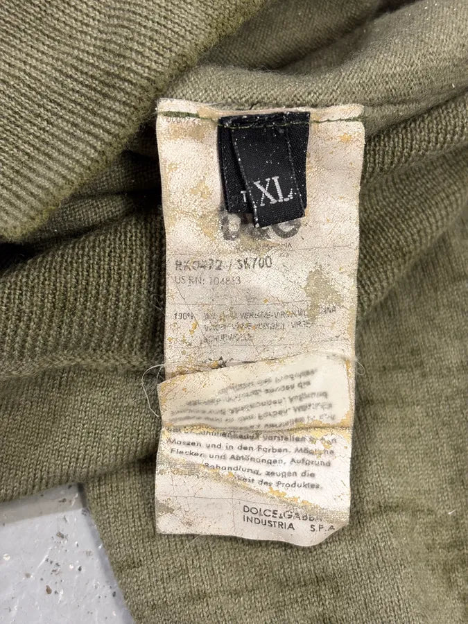 2000s Dolce & Gabbana Khaki Minimalist Sweater ZeULpRd 8