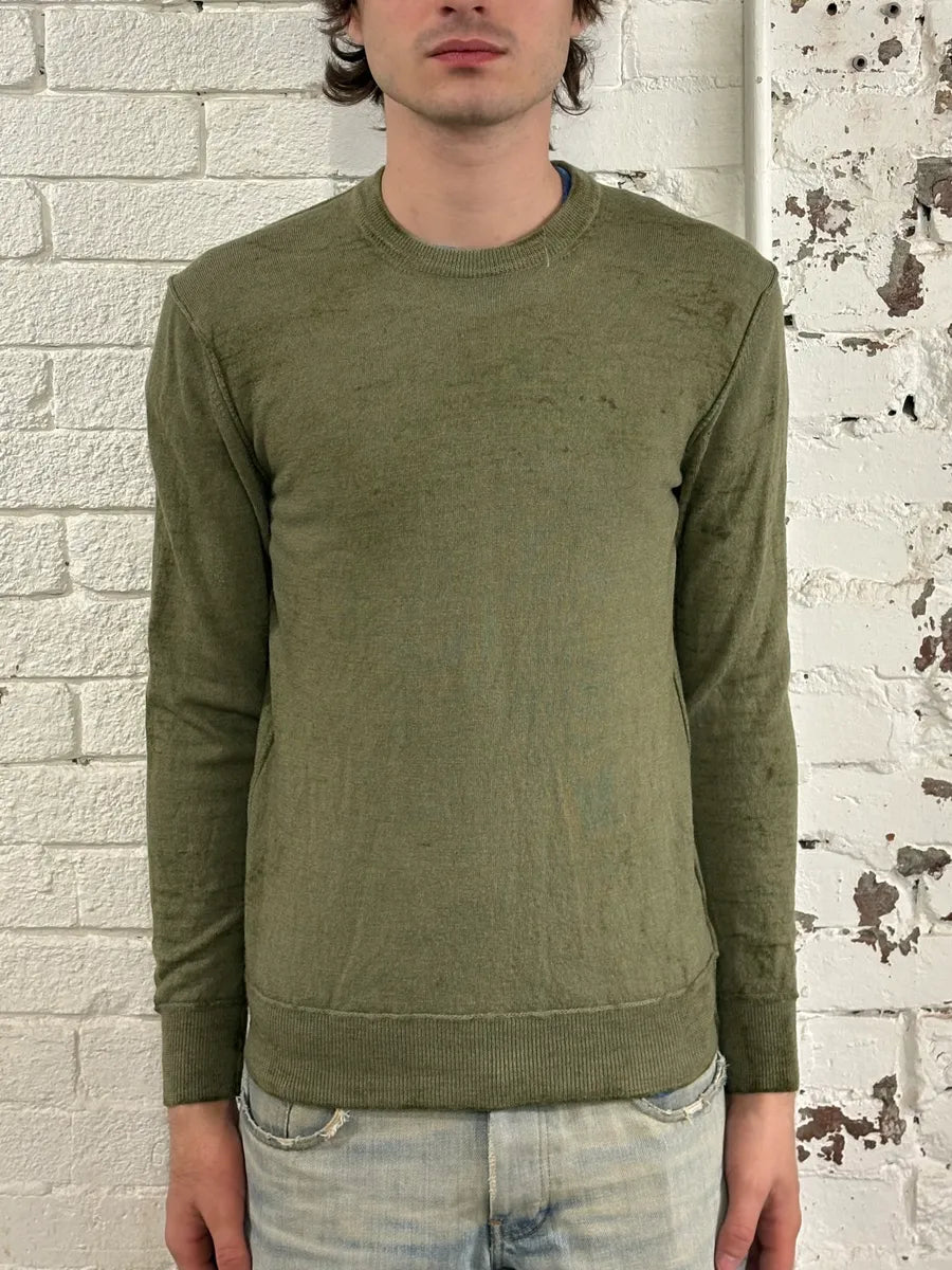 2000s Dolce & Gabbana Khaki Minimalist Sweater ZeULpRd 2