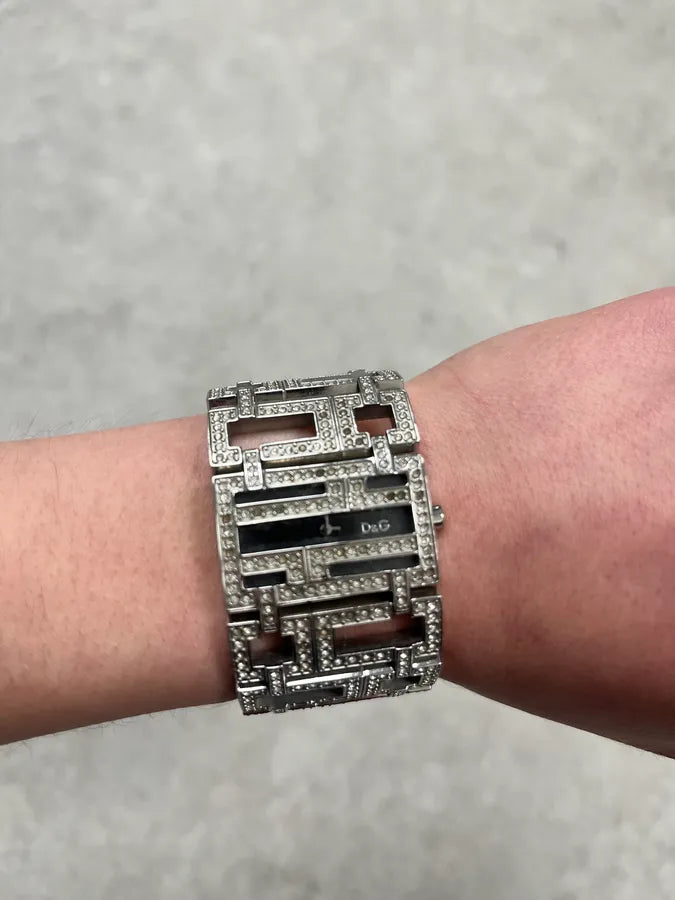 2000s Dolce & Gabbana Labyrinth Pave Bracelet Watch pgLtAEv 3