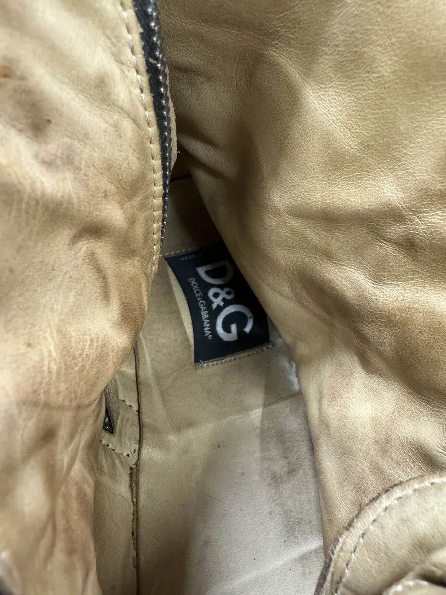 2000s Dolce & Gabbana Laced Multi Zips Eyelet Brown Ankle Boots CkfkFLg 11