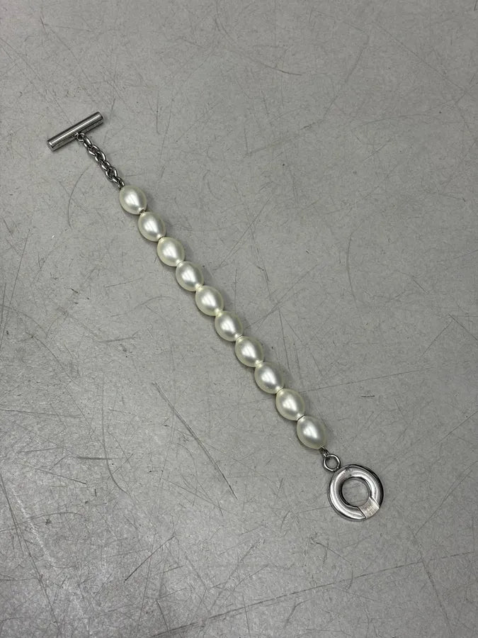 2000s Dolce & Gabbana Large White Fake Pearls Bracelet TcBMJDE 4
