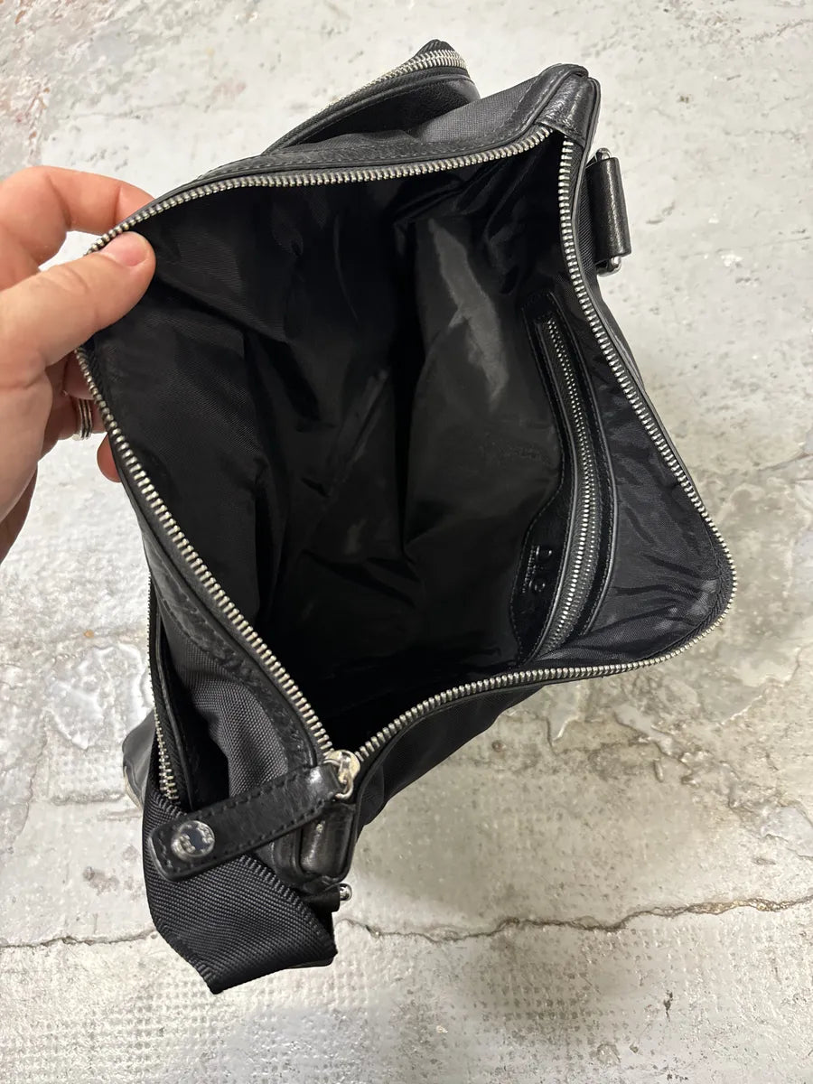 2000s Dolce & Gabbana Large Zip Lock Black Leather Shoulder Bag kvsiChU 5