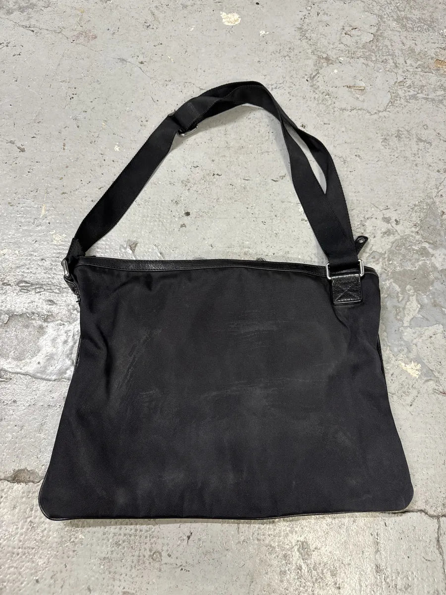 2000s Dolce & Gabbana Large Zip Lock Black Leather Shoulder Bag kvsiChU 9