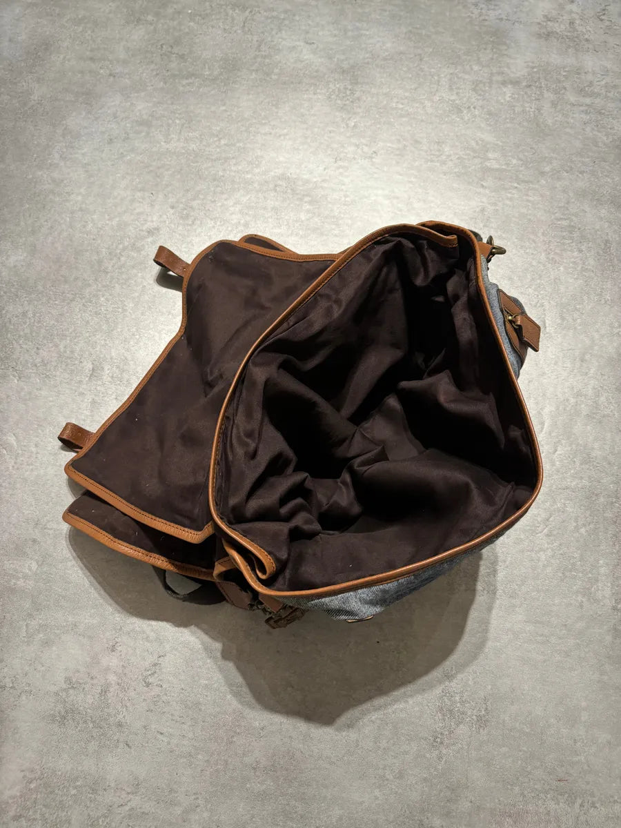 2000s Dolce & Gabbana Leather & Distressed Denim Shoulder Bag (OS) 4